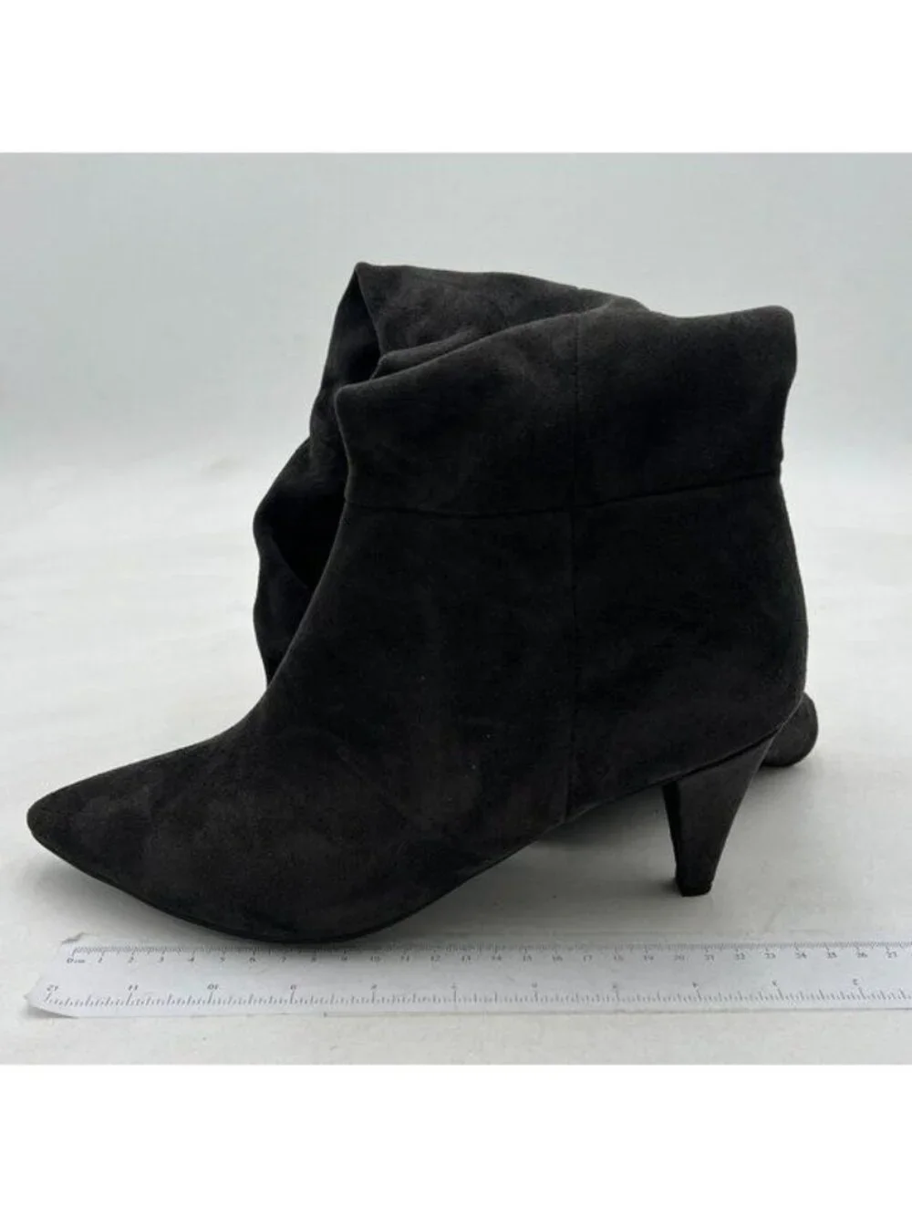Black Women Over The Knee Boots Comfy Wrinkled Medium Chunky Heel Closed Toe